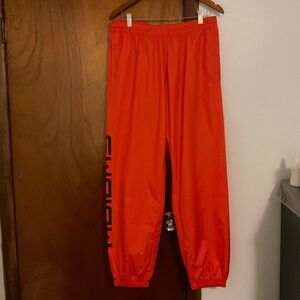 adidas Men's Bright Red Joggers with Black Lettering